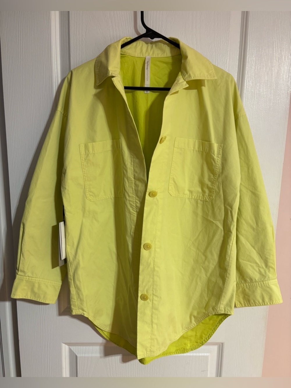 NWT Aritzia Babaton Graydon Oversized Cotton Shacket Sulphur Yellow Size Small
